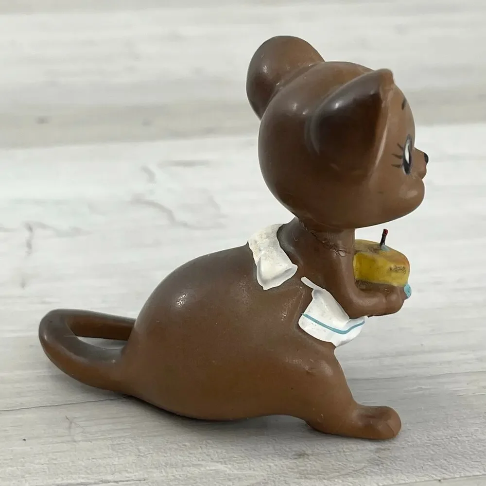 Vintage Josef Originals Birthday Cake Mouse Mini Figurine Japan Collectible